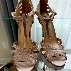 Betsey Johnson Glitter Strappy Heels